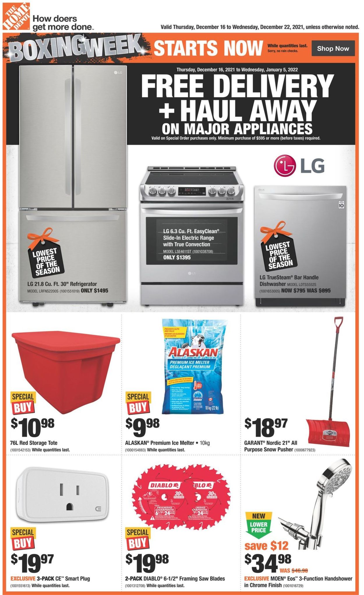 Home Depot Flyer from 12/16/2021