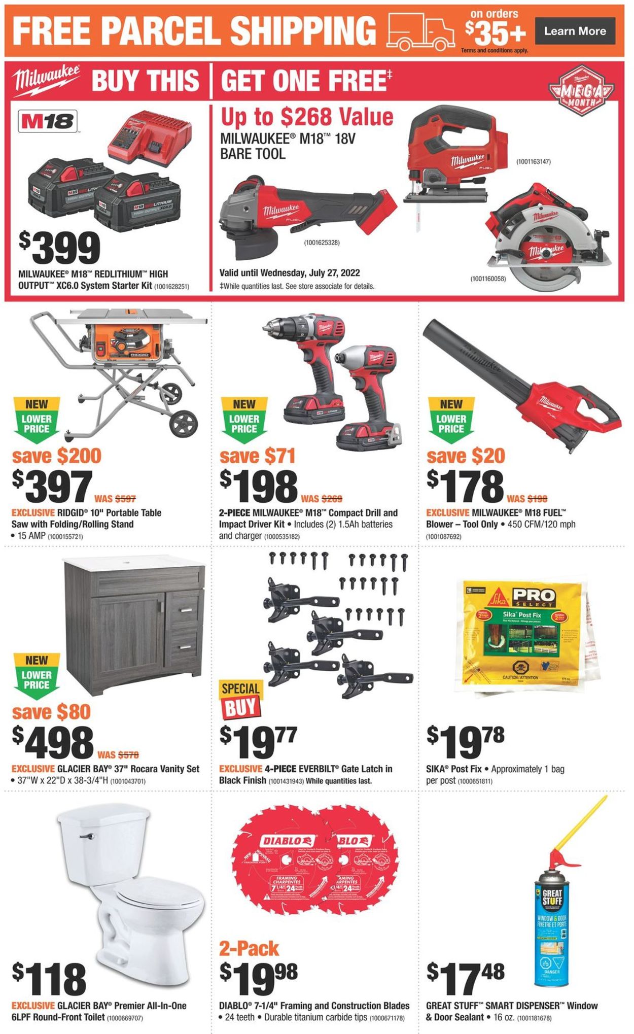 Home Depot Flyer from 07/14/2022