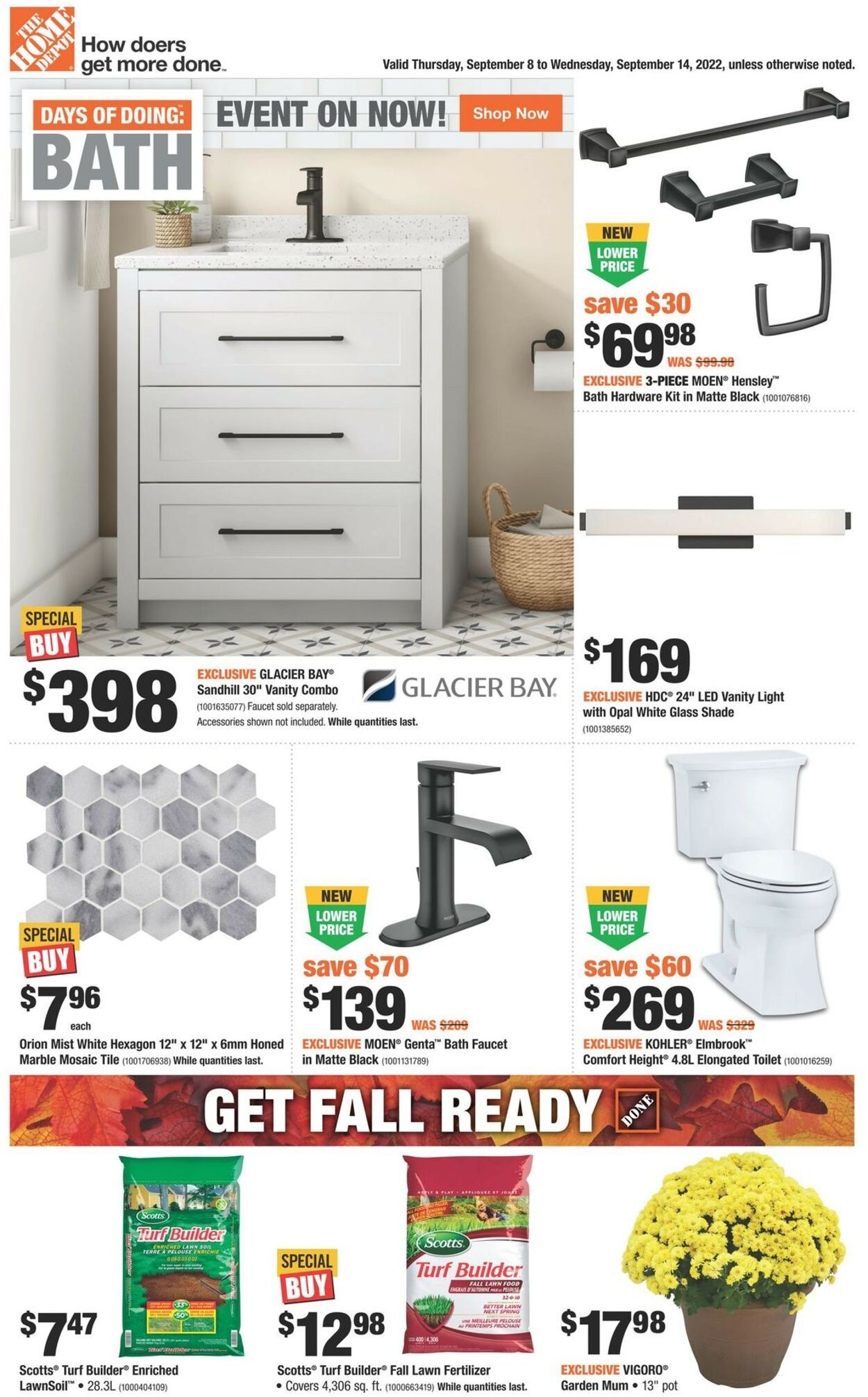 Home Depot Flyer from 09/08/2022