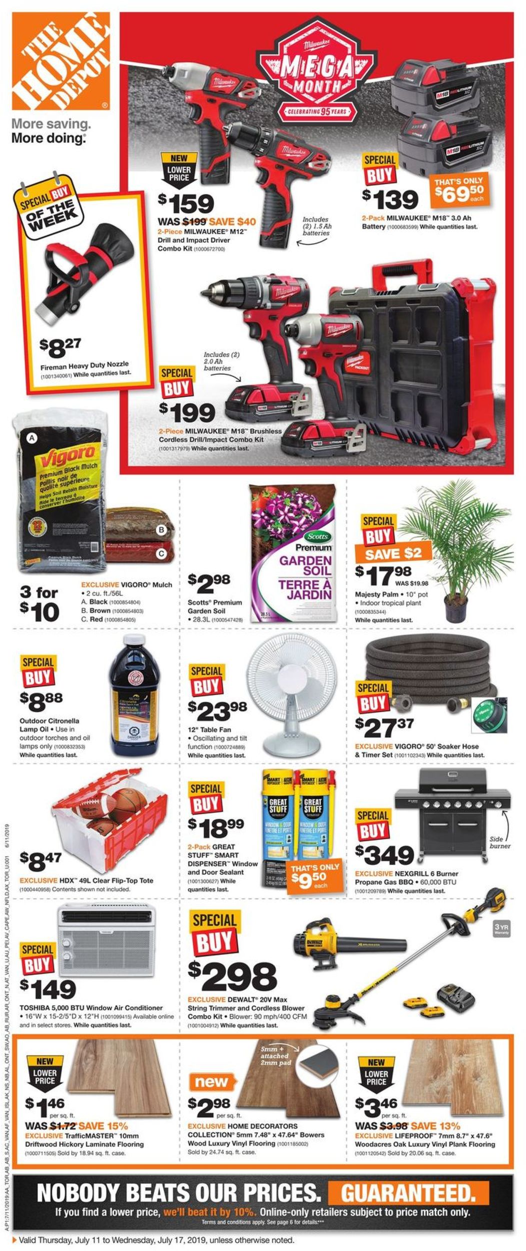 Home Depot Flyer from 07/11/2019