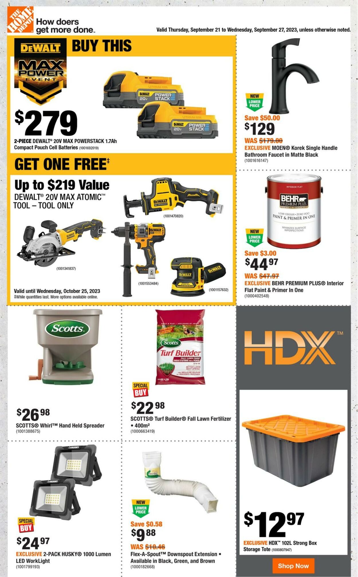 Home Depot Flyer from 09/21/2023