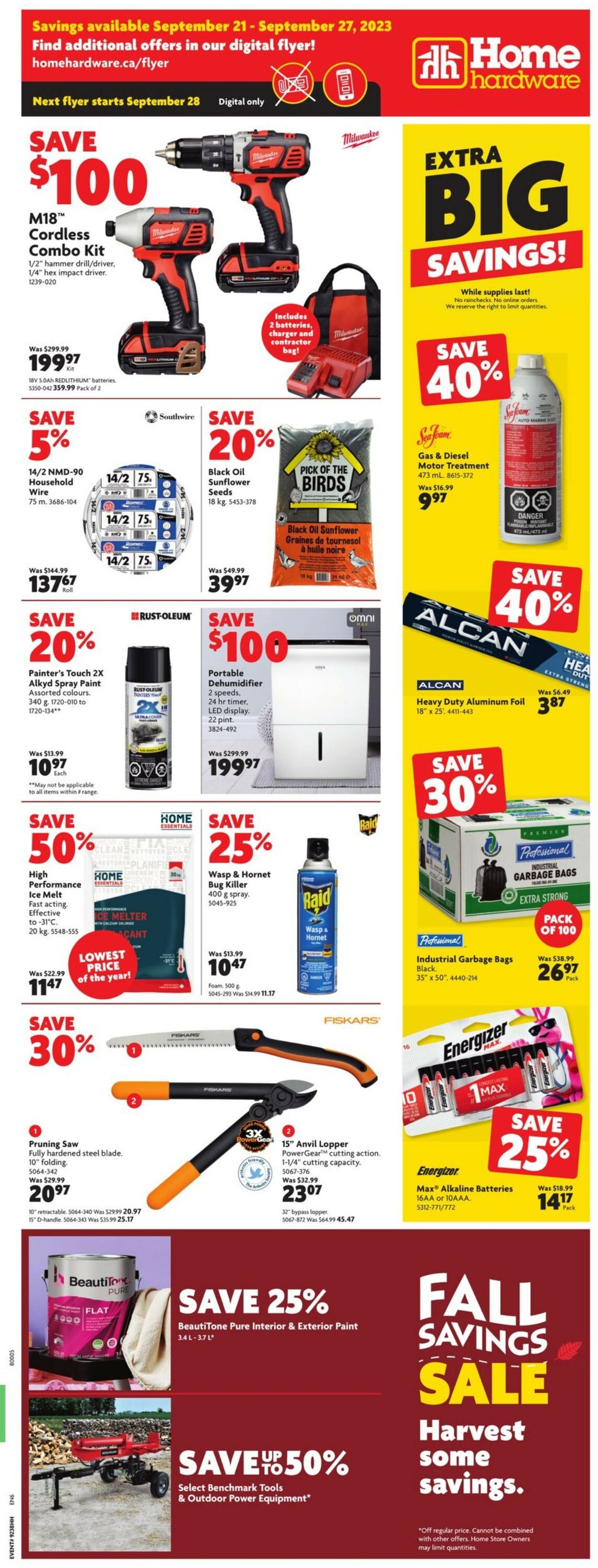 Home Hardware Flyer from 09/21/2023