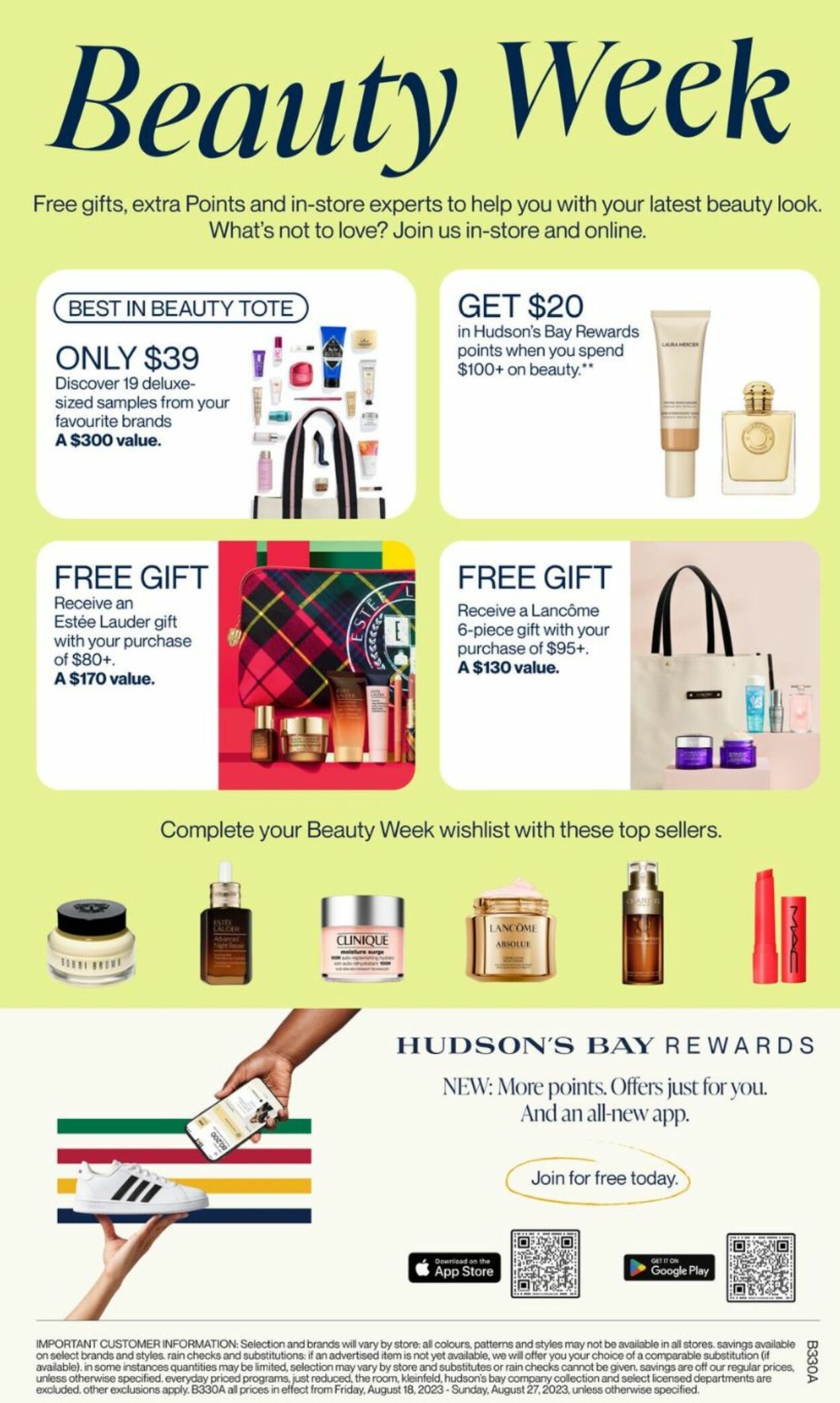 Hudson's Bay Flyer from 08/18/2023
