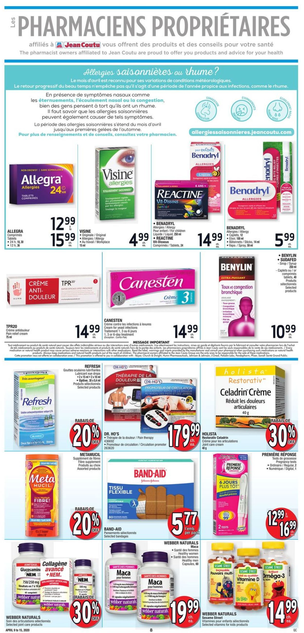 Jean Coutu Flyer from 04/09/2020