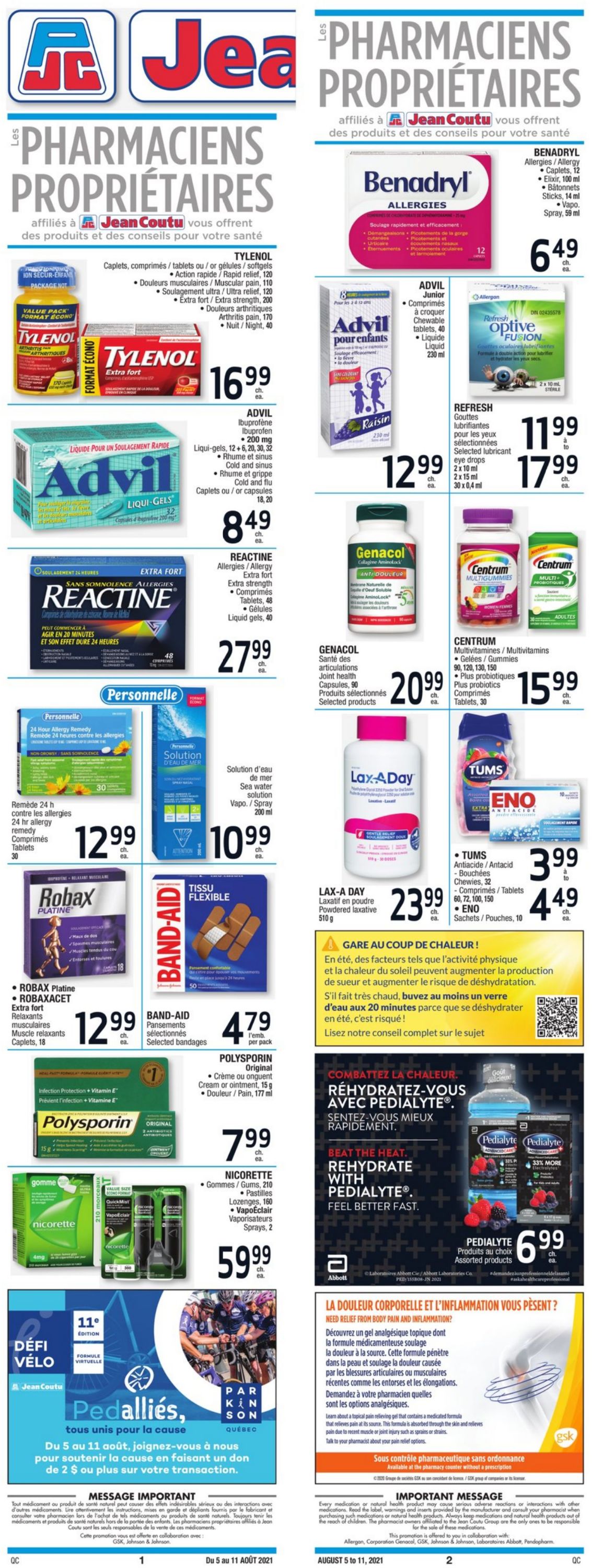 Jean Coutu Flyer from 08/05/2021