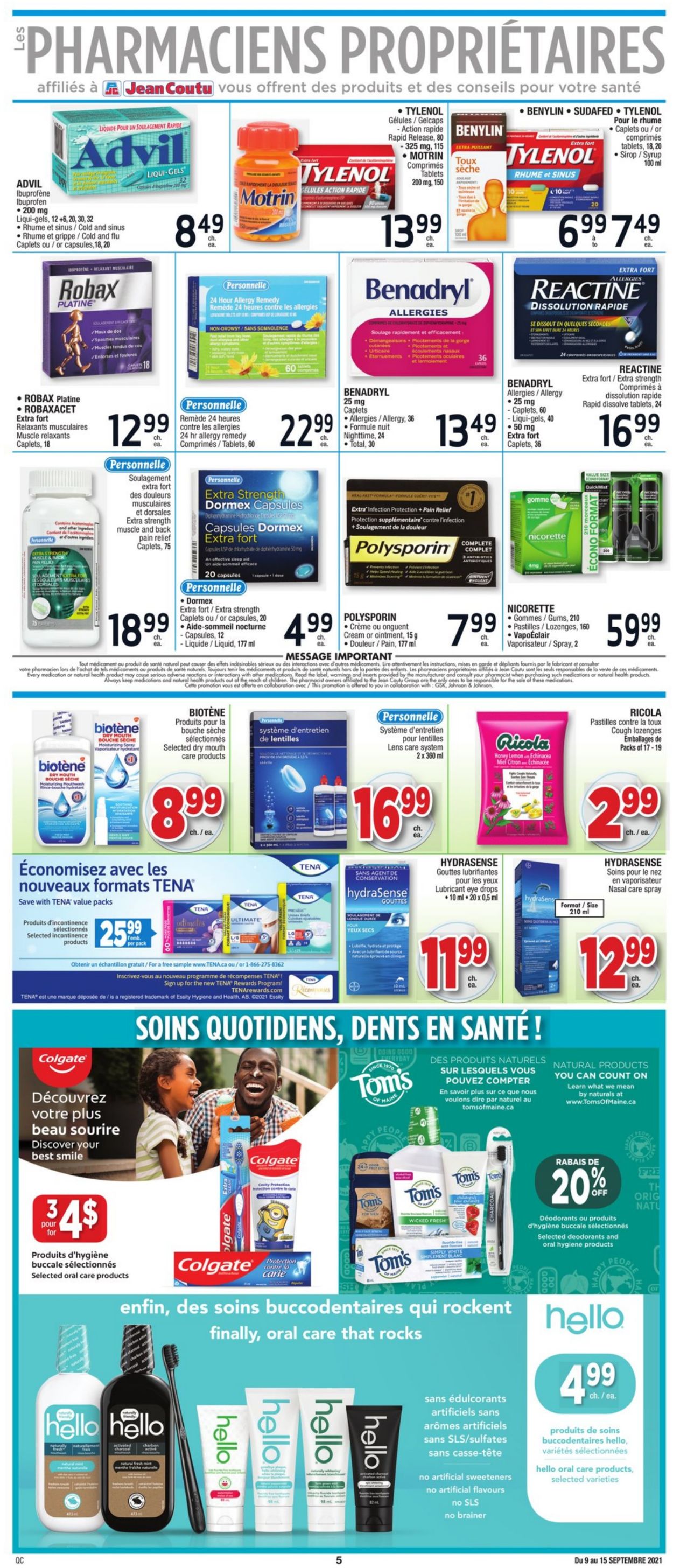 Jean Coutu Flyer from 09/09/2021