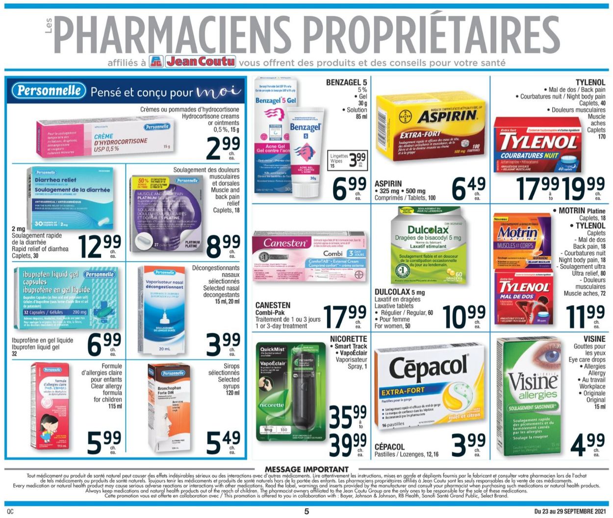 Jean Coutu Flyer from 09/23/2021