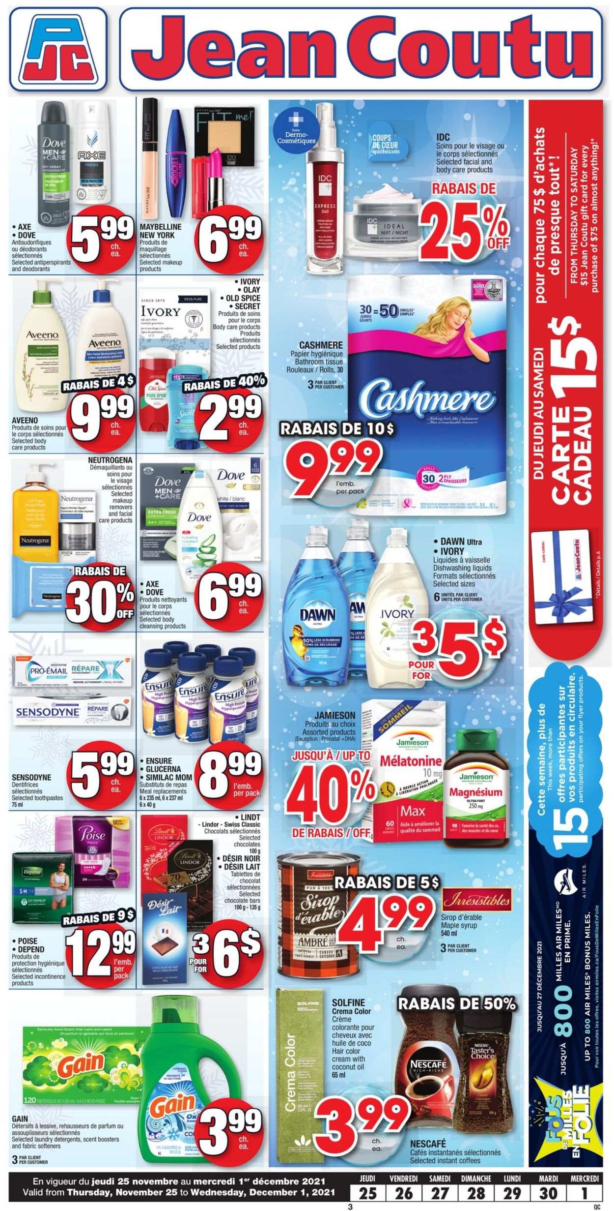Jean Coutu Flyer from 11/25/2021