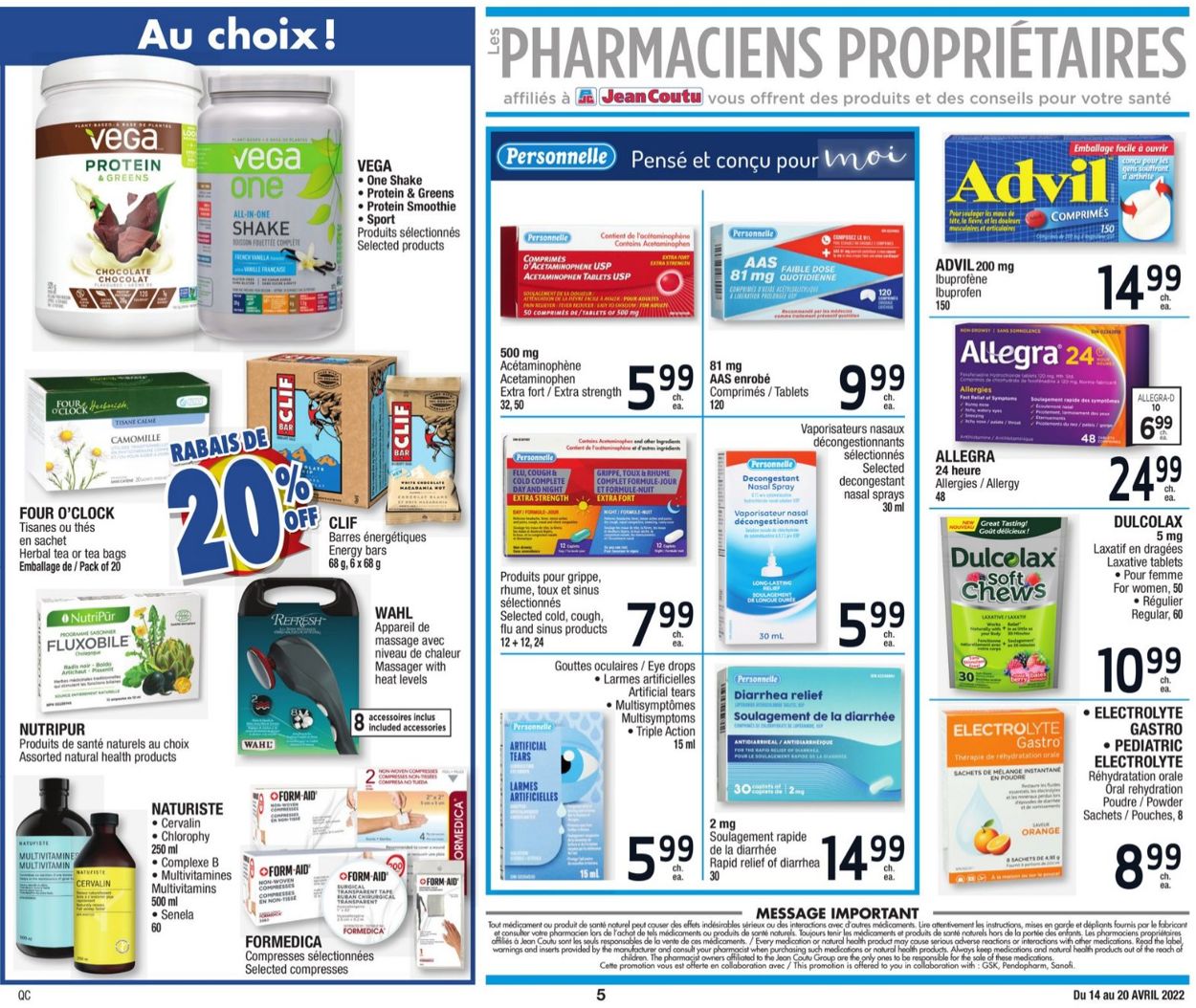 Jean Coutu Flyer from 04/14/2022