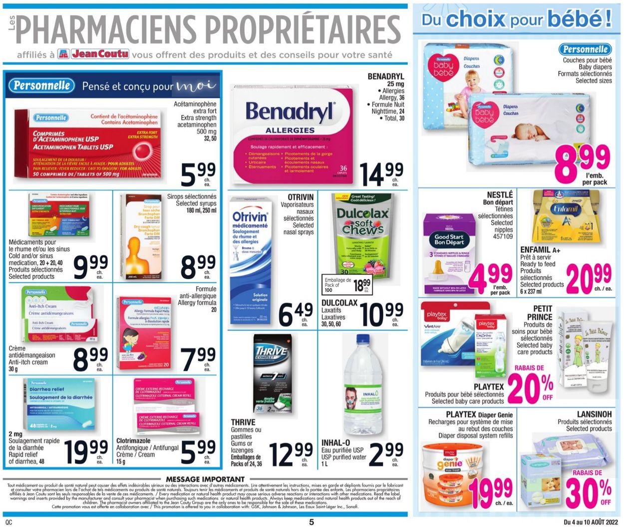 Jean Coutu Flyer from 08/04/2022