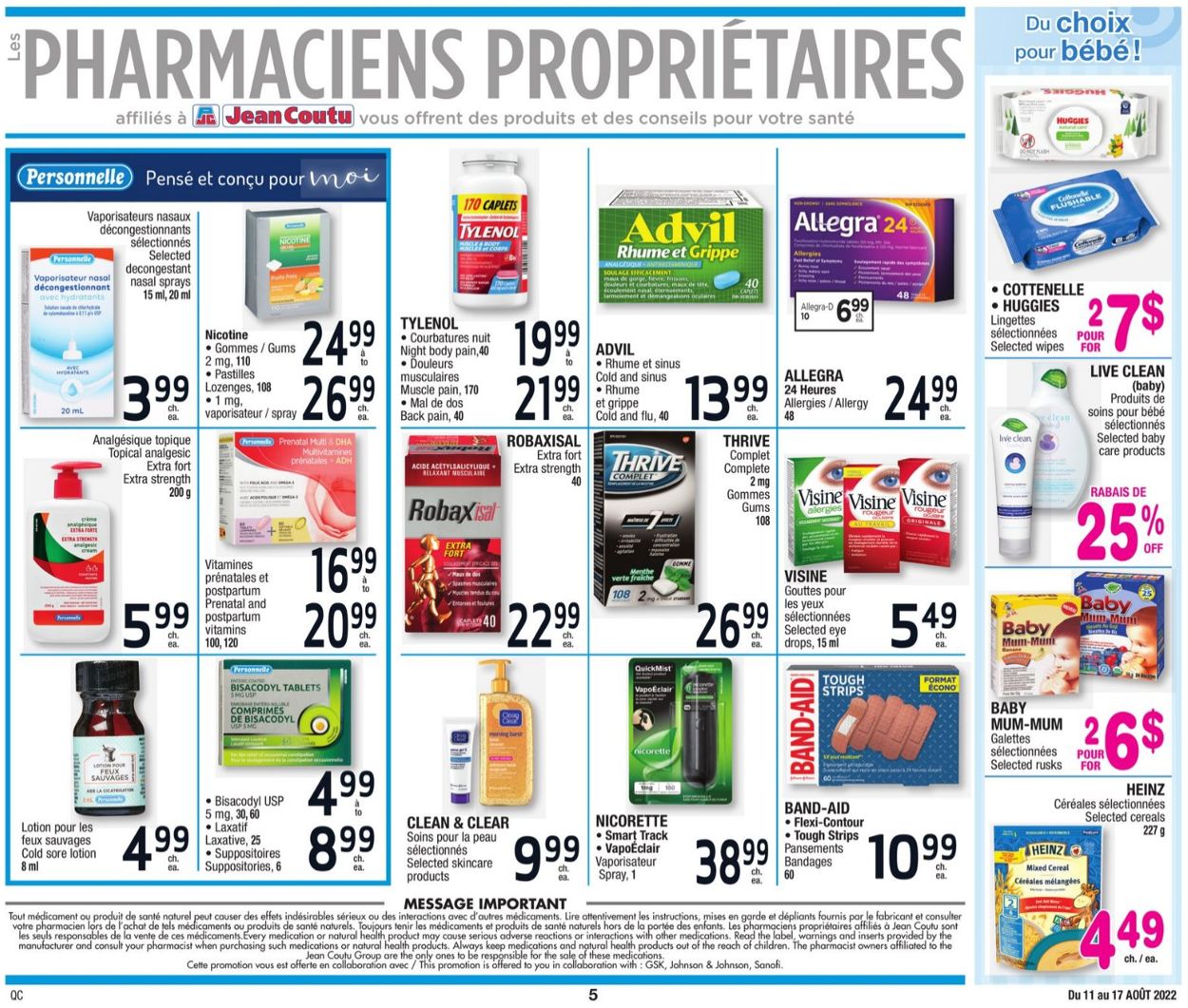 Jean Coutu Flyer from 08/11/2022
