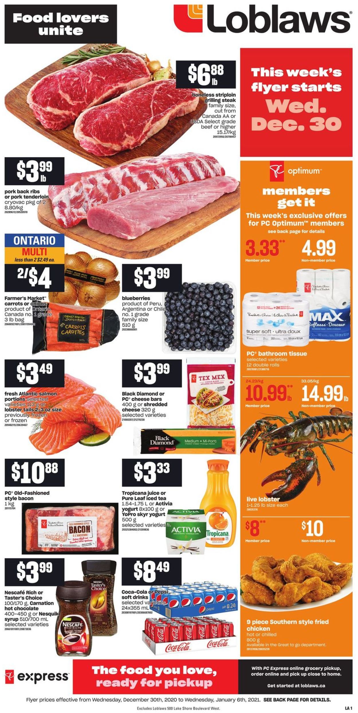 Loblaws Flyer from 12/30/2020