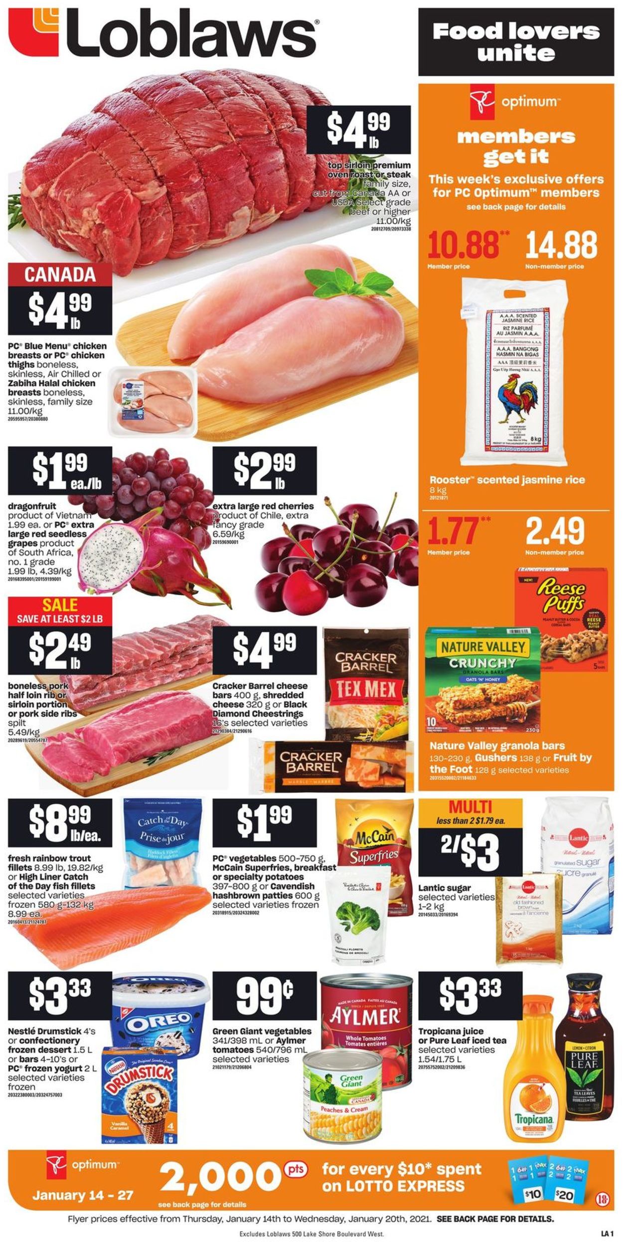 Loblaws Flyer from 01/14/2021