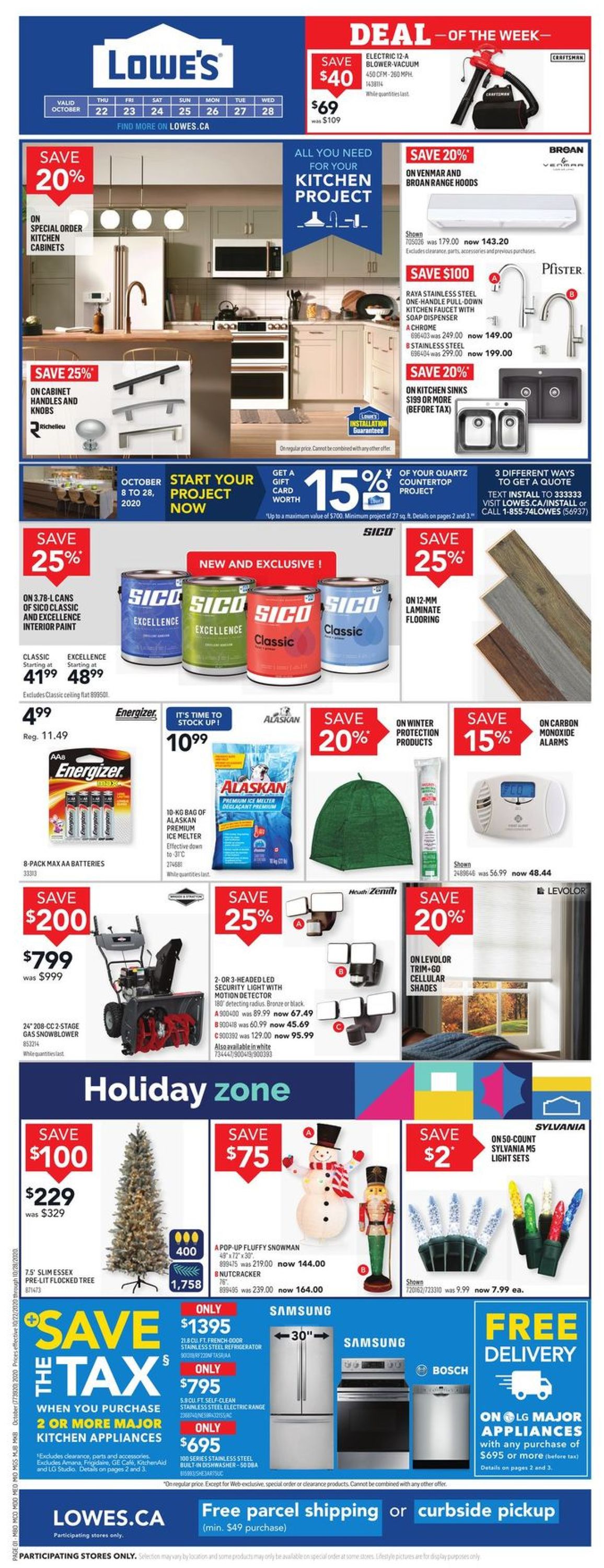 Lowes Flyer from 10/22/2020