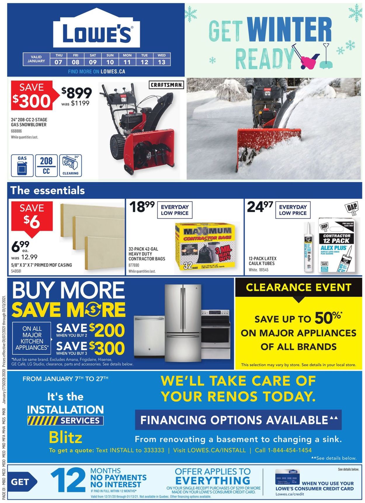 Lowes Flyer from 01/07/2021