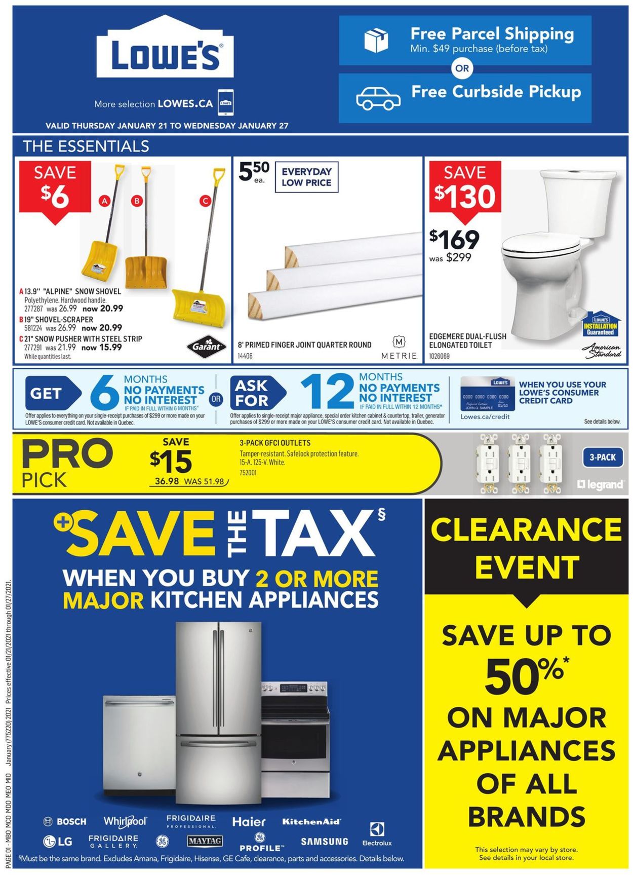 Lowes Flyer from 01/21/2021