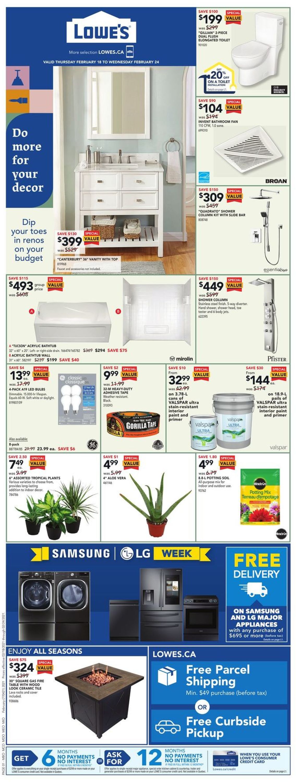 Lowes Flyer from 02/18/2021
