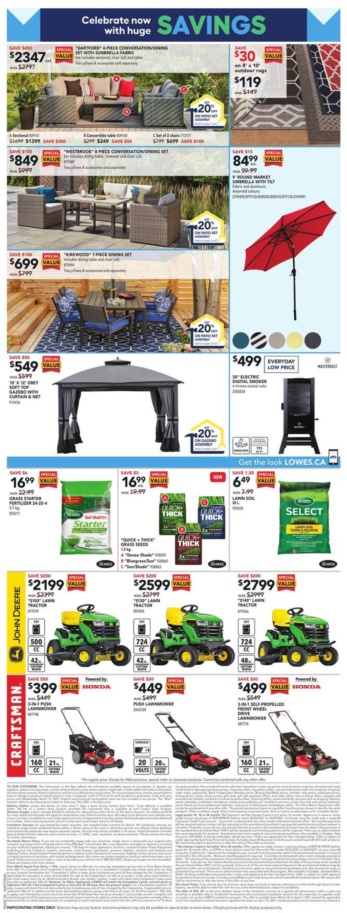 Lowes Flyer from 03/25/2021