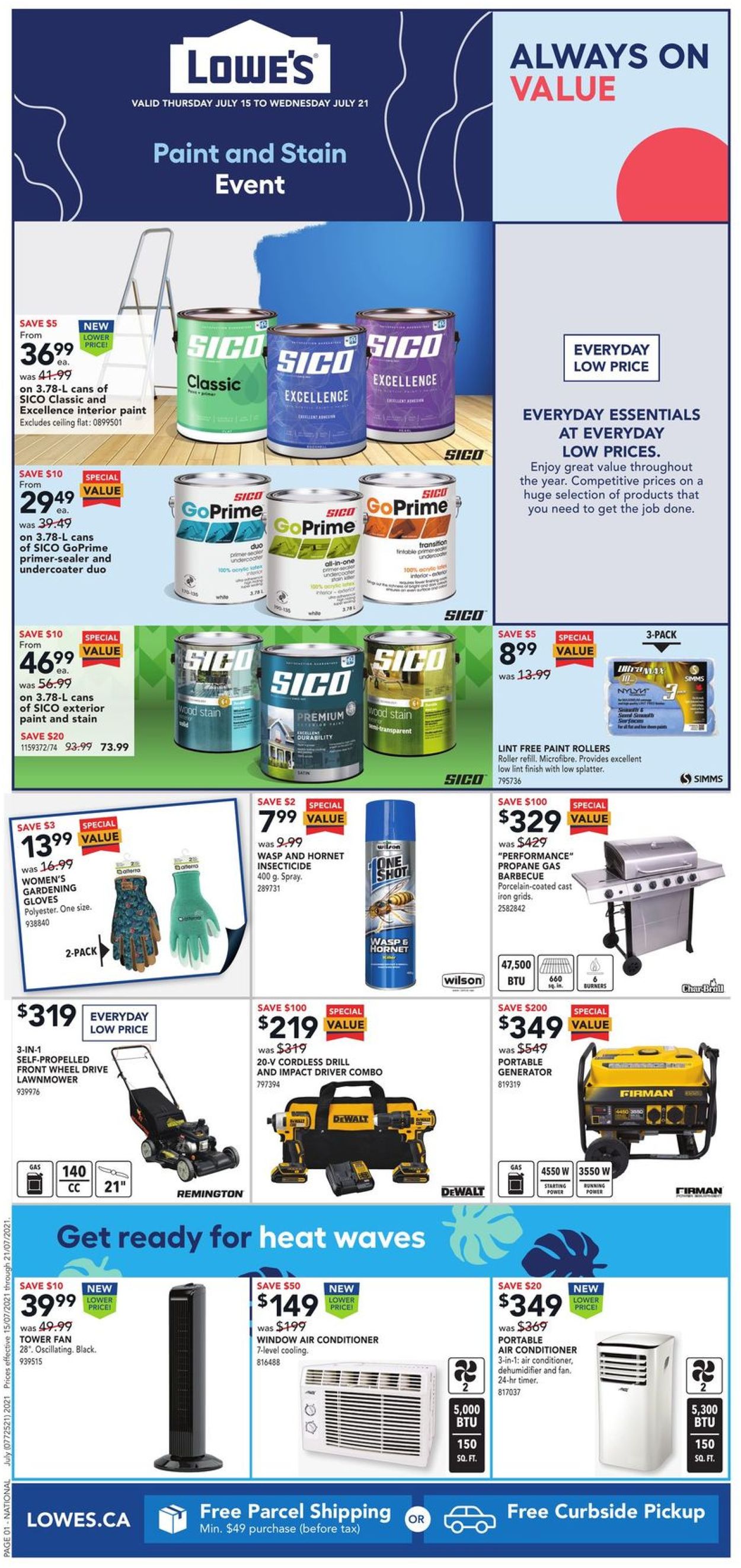 Lowes Flyer from 07/15/2021
