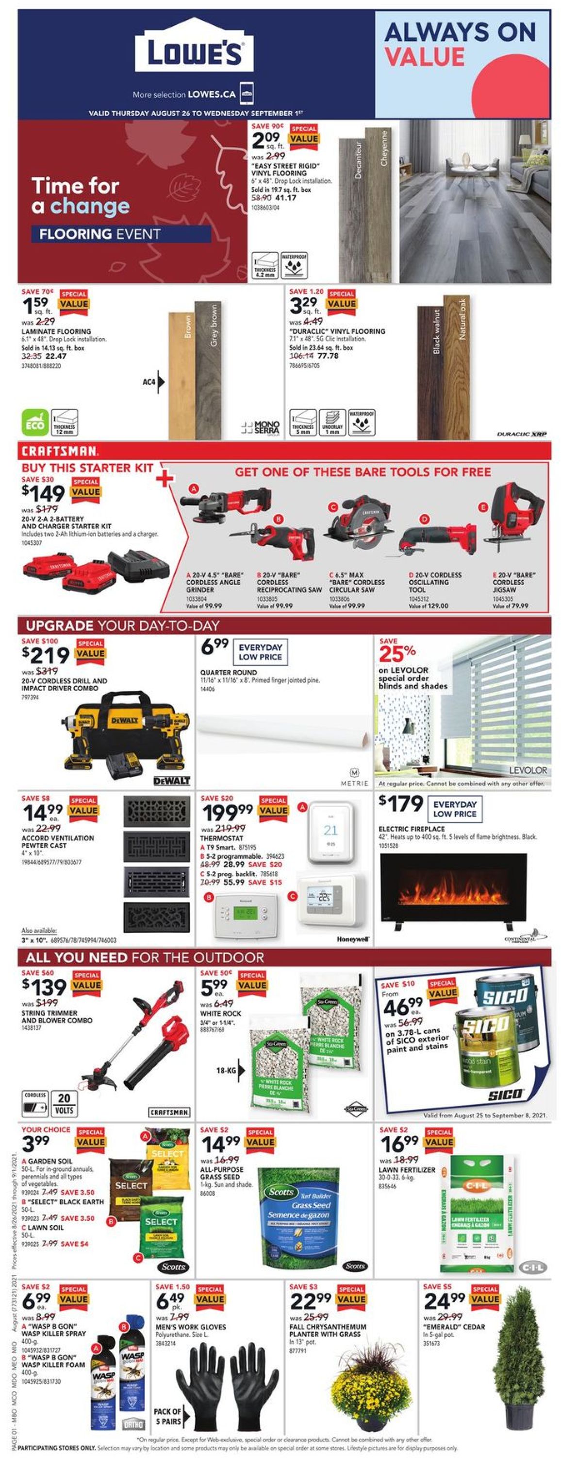 Lowes Flyer from 08/26/2021