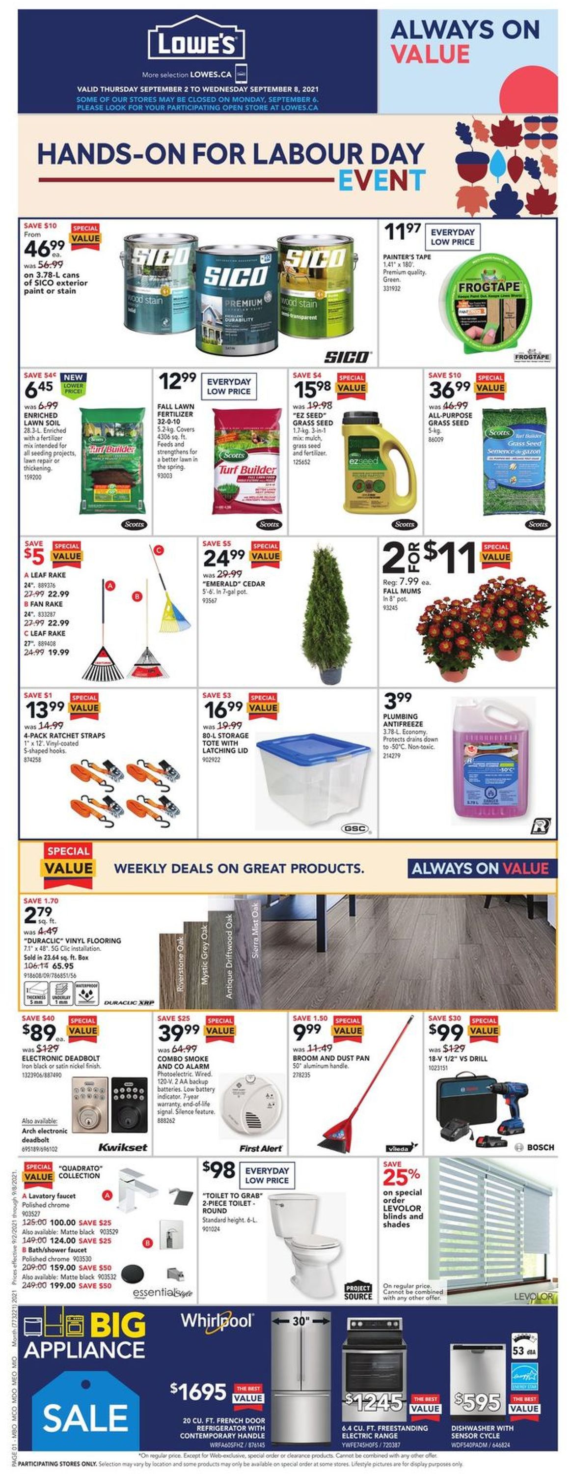 Lowes Flyer from 09/02/2021