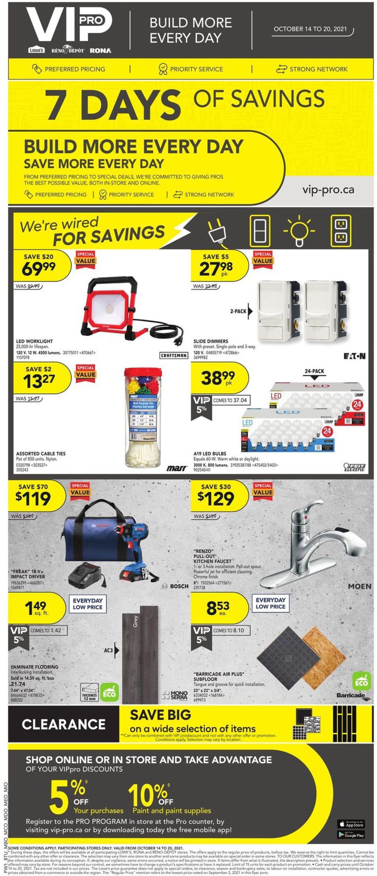 Lowes Flyer from 10/14/2021
