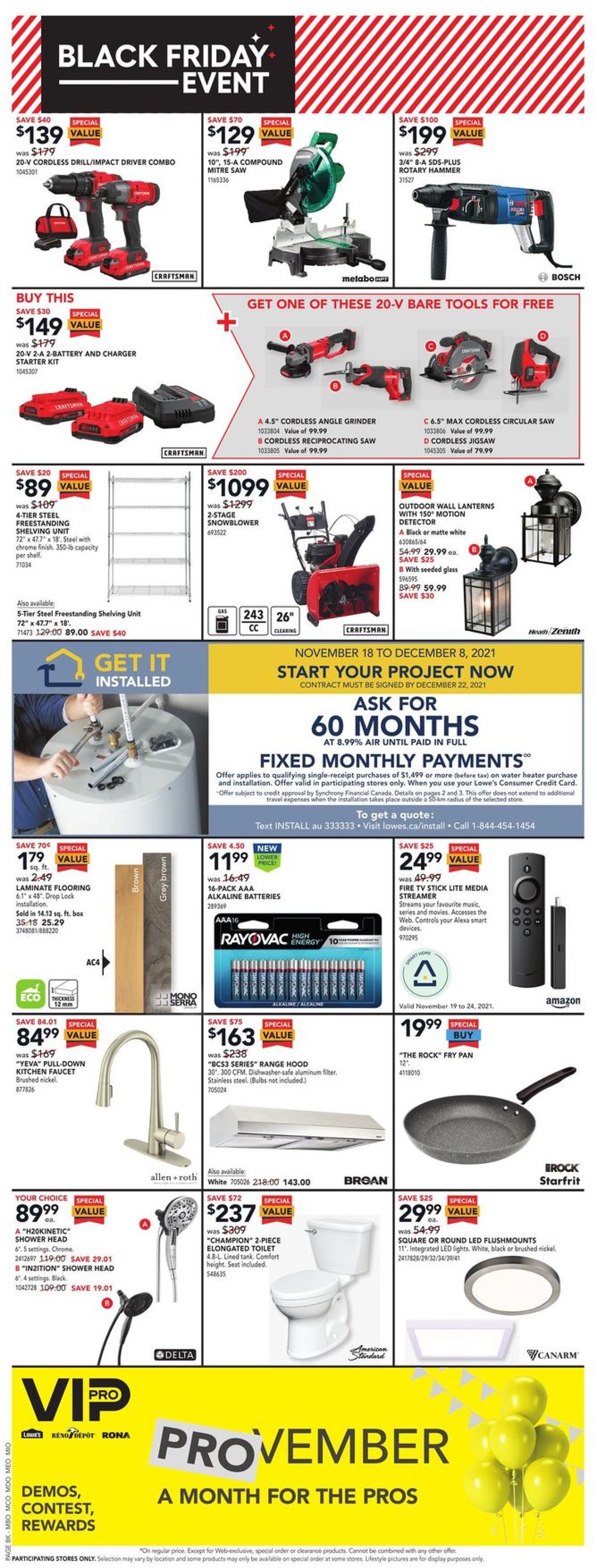 Lowes Flyer from 11/18/2021