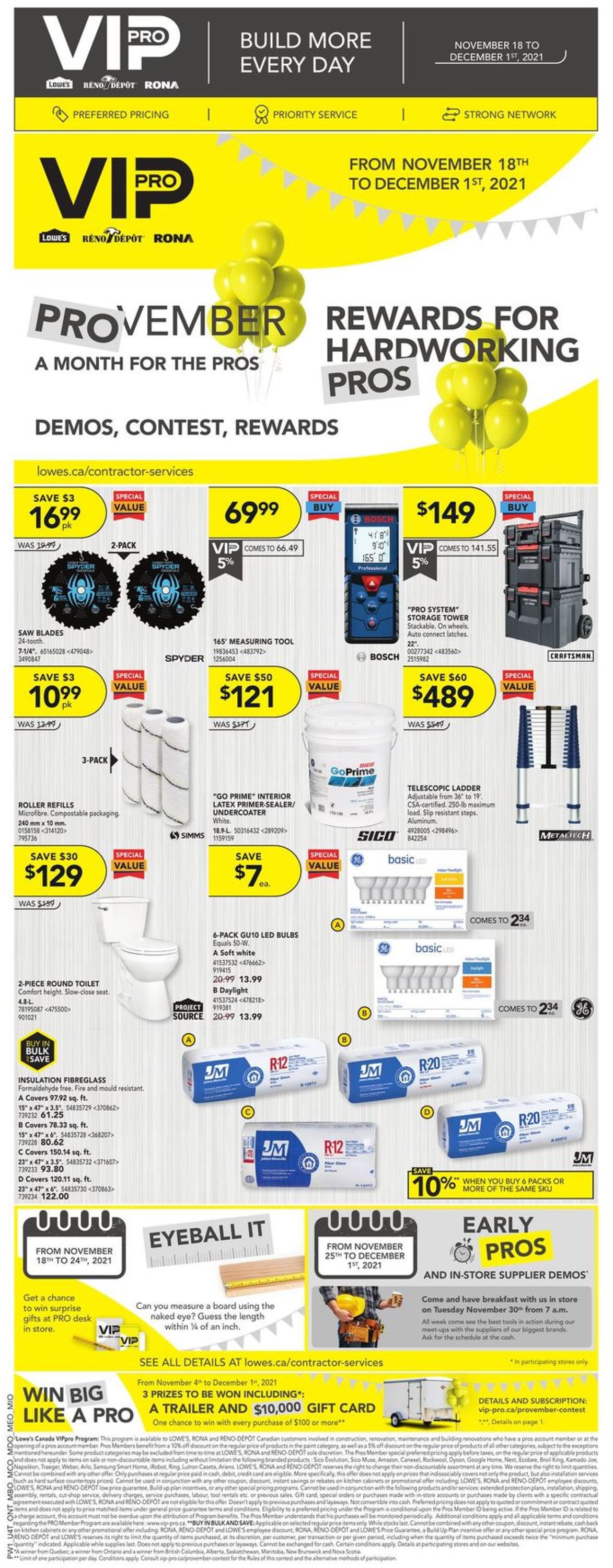 Lowes Flyer from 11/18/2021