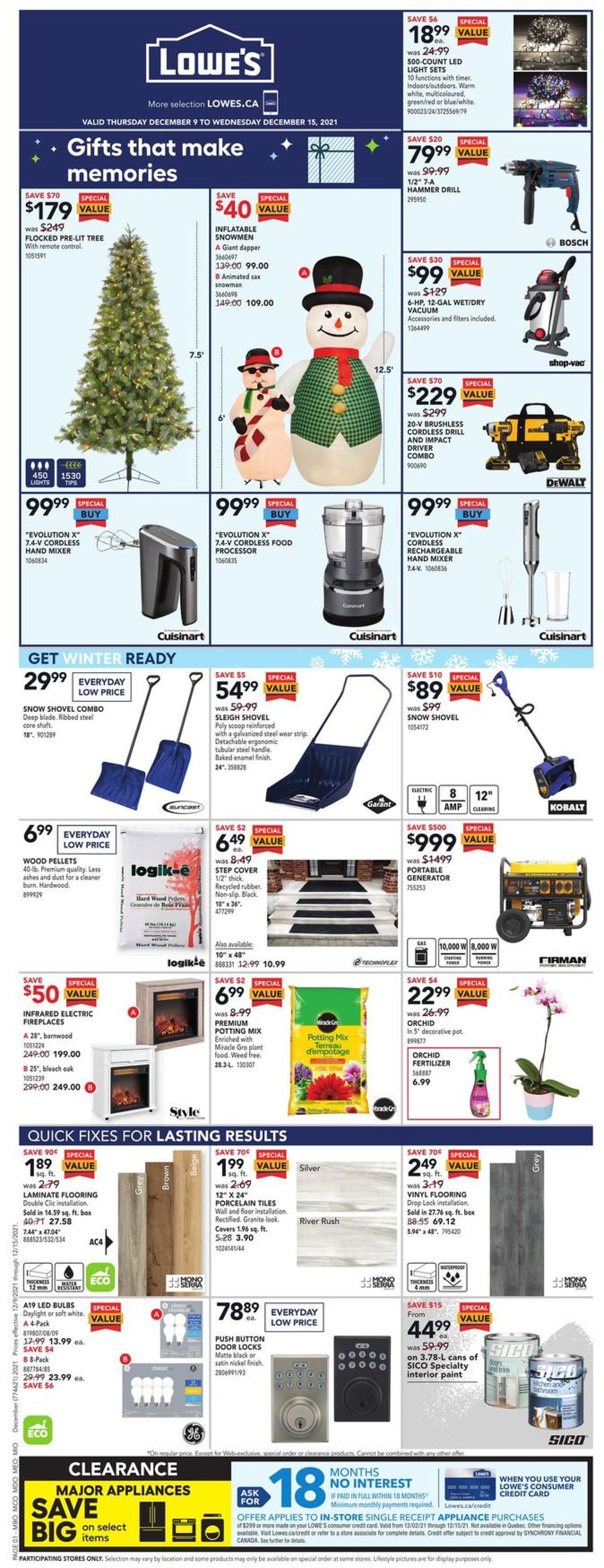 Lowes Flyer from 12/09/2021