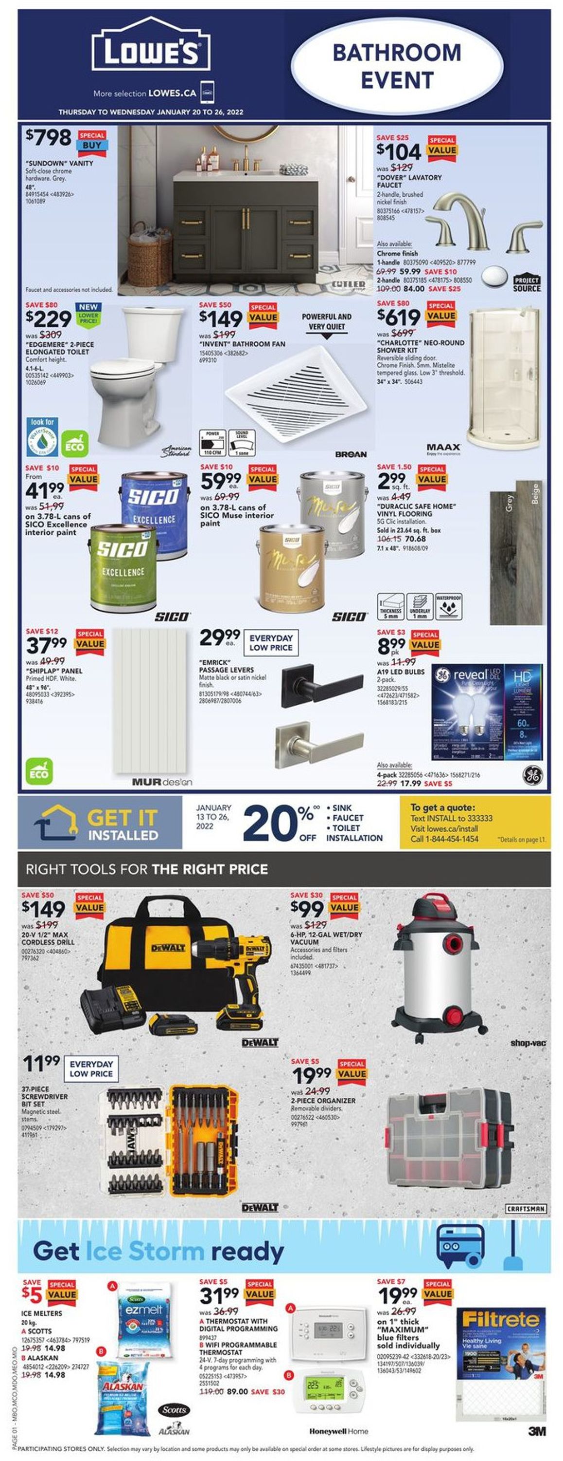 Lowes Flyer from 01/20/2022