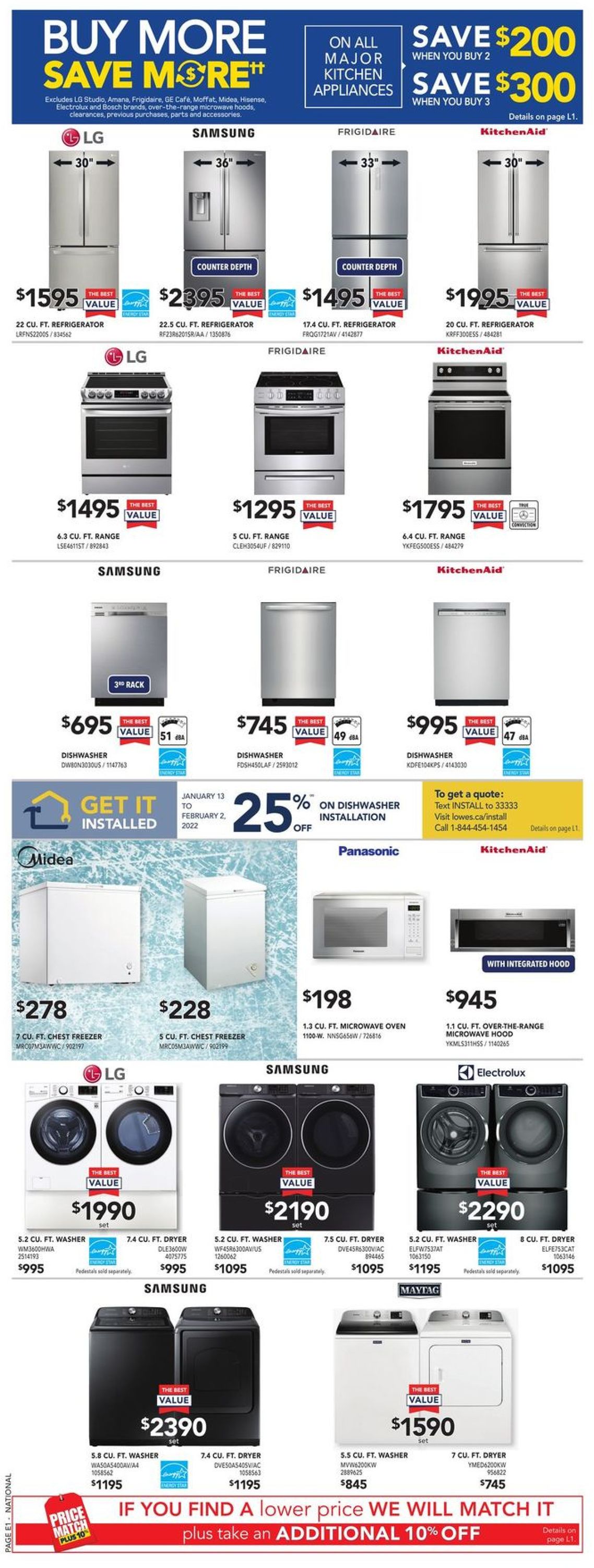 Lowes Flyer from 01/27/2022