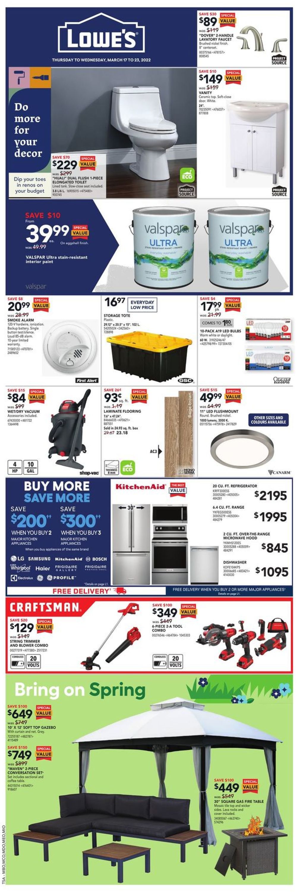 Lowes Flyer from 03/17/2022