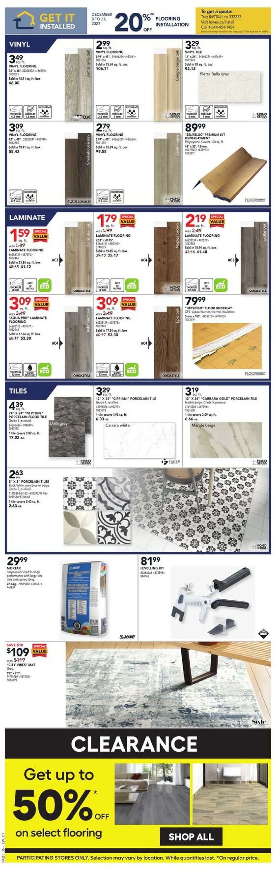Lowes Flyer from 12/08/2022