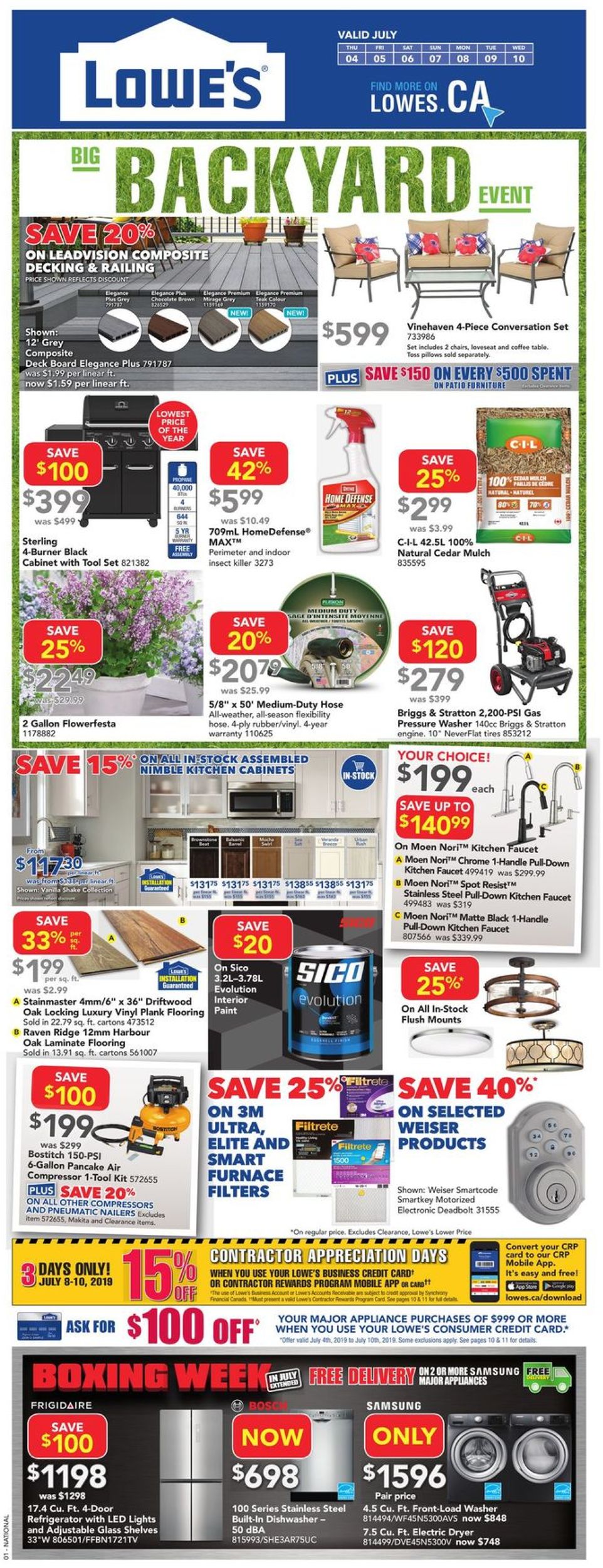 Lowes Flyer from 07/04/2019