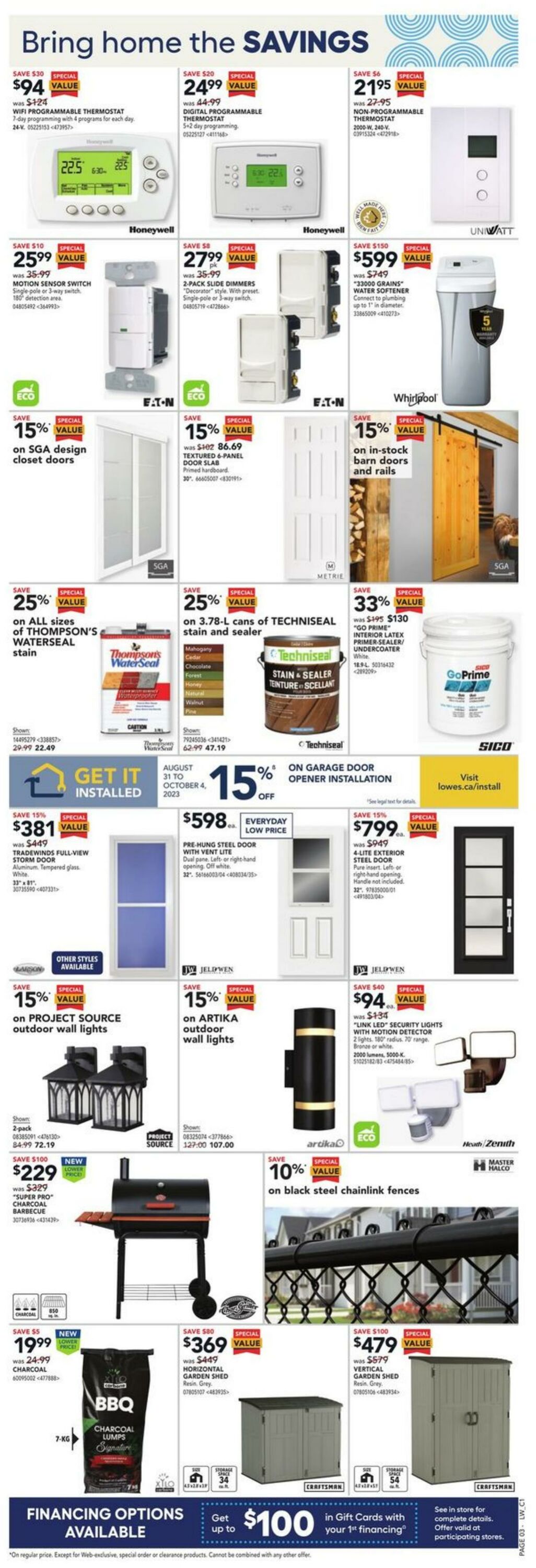 Lowes Flyer from 09/07/2023