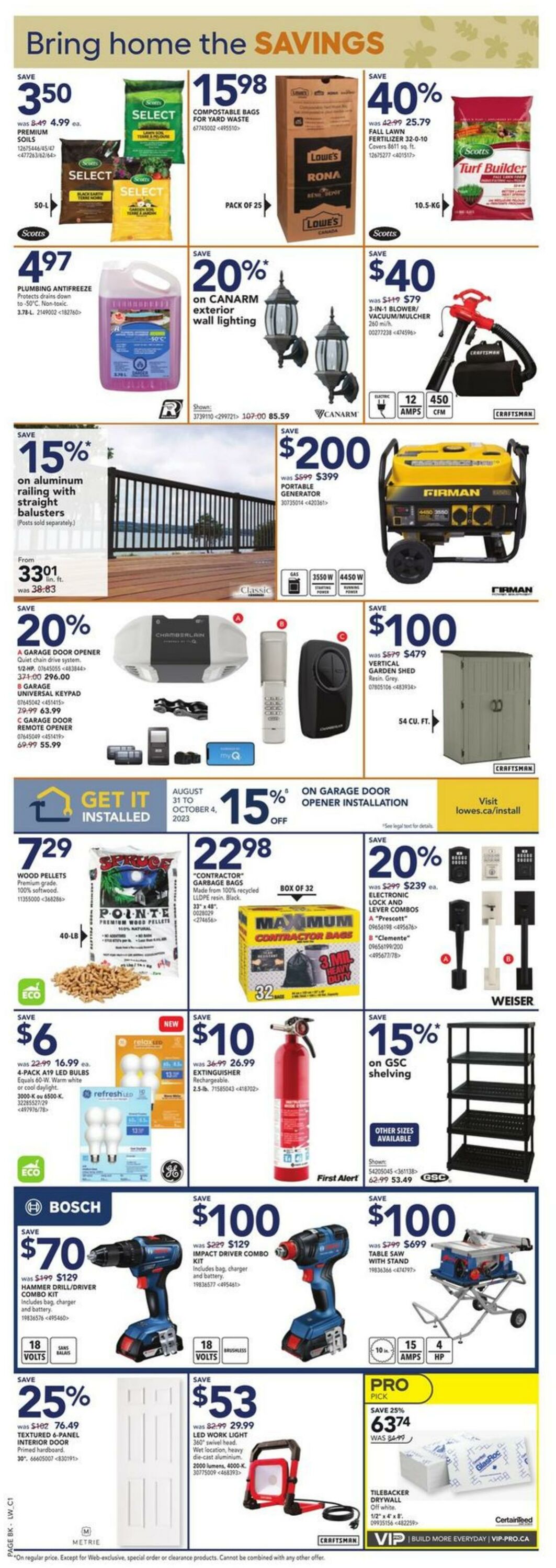 Lowes Flyer from 09/21/2023