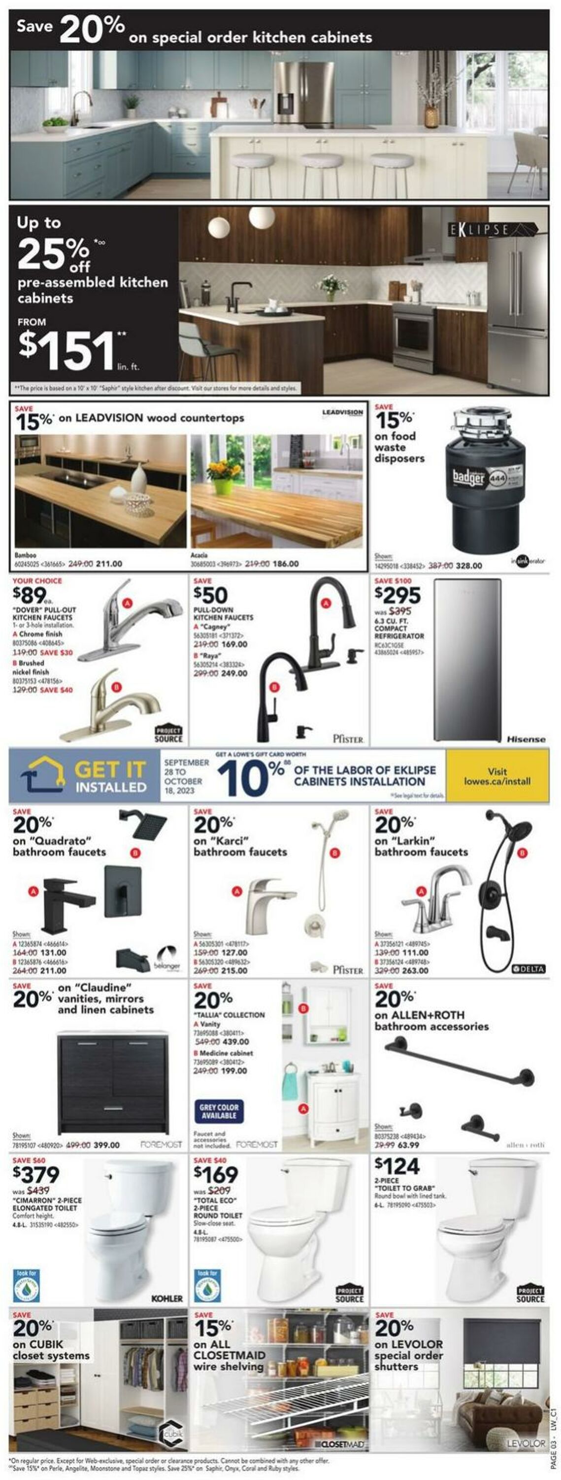 Lowes Flyer from 10/12/2023