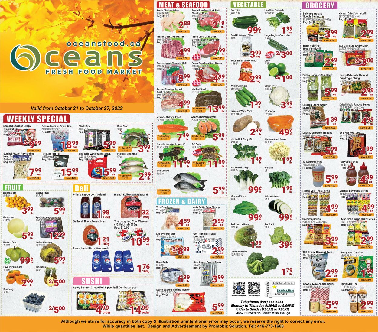 Oceans Flyer from 10/21/2022
