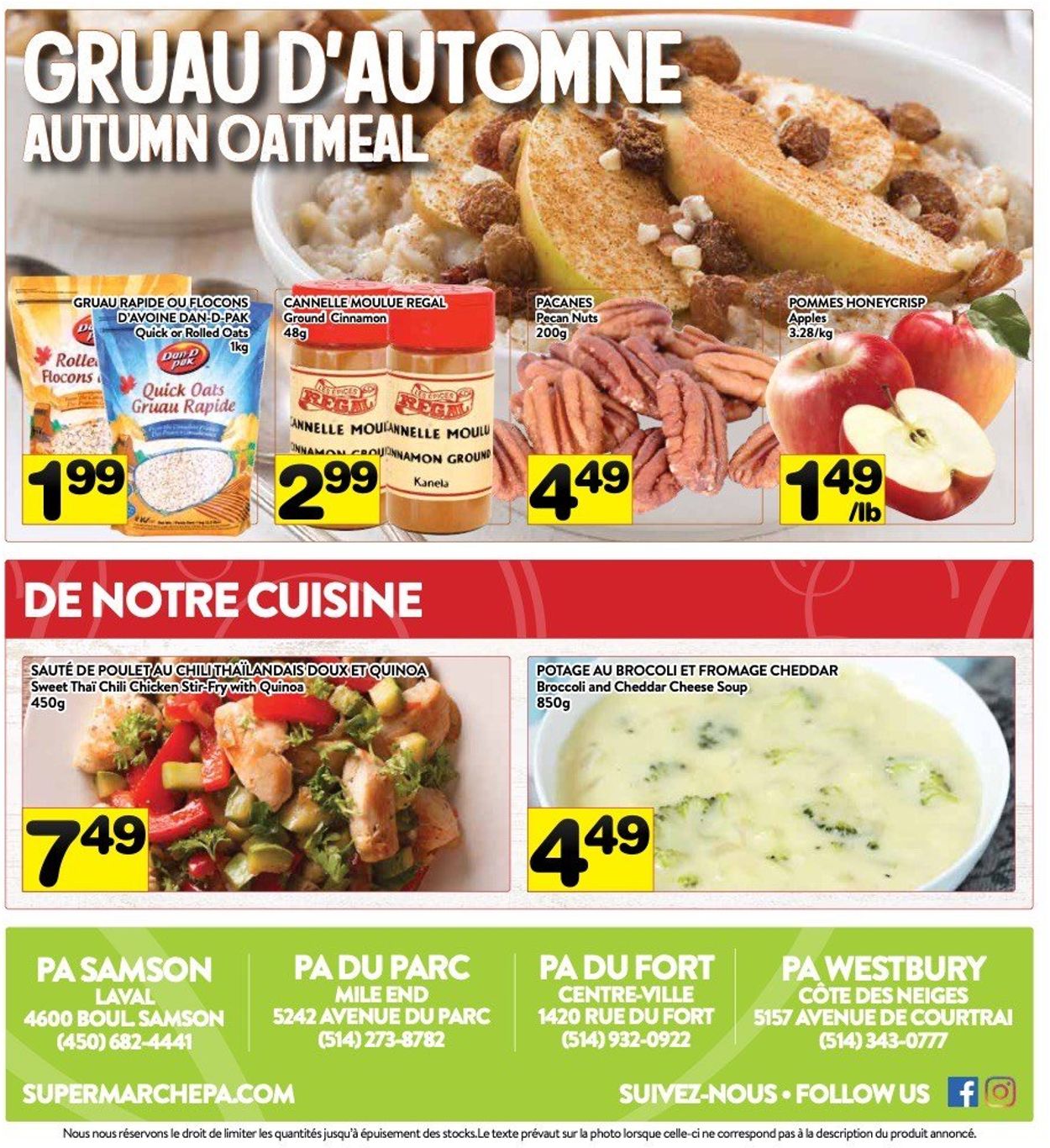 PA Supermarché Flyer from 10/11/2021