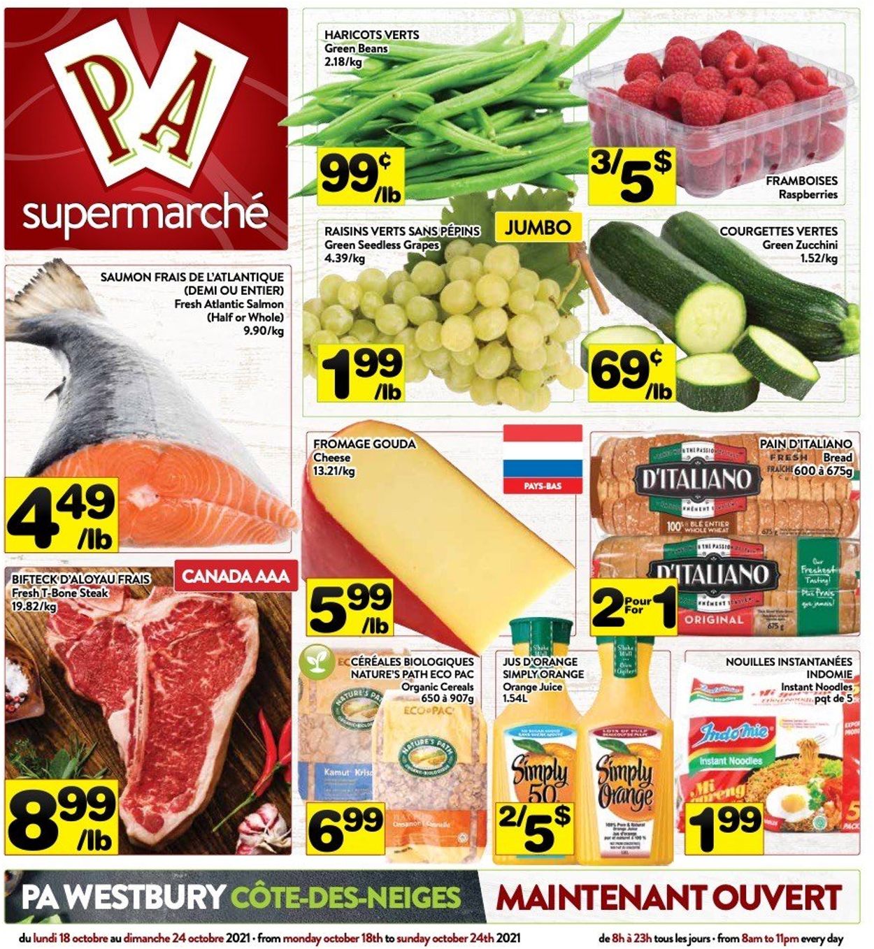 PA Supermarché Flyer from 10/18/2021