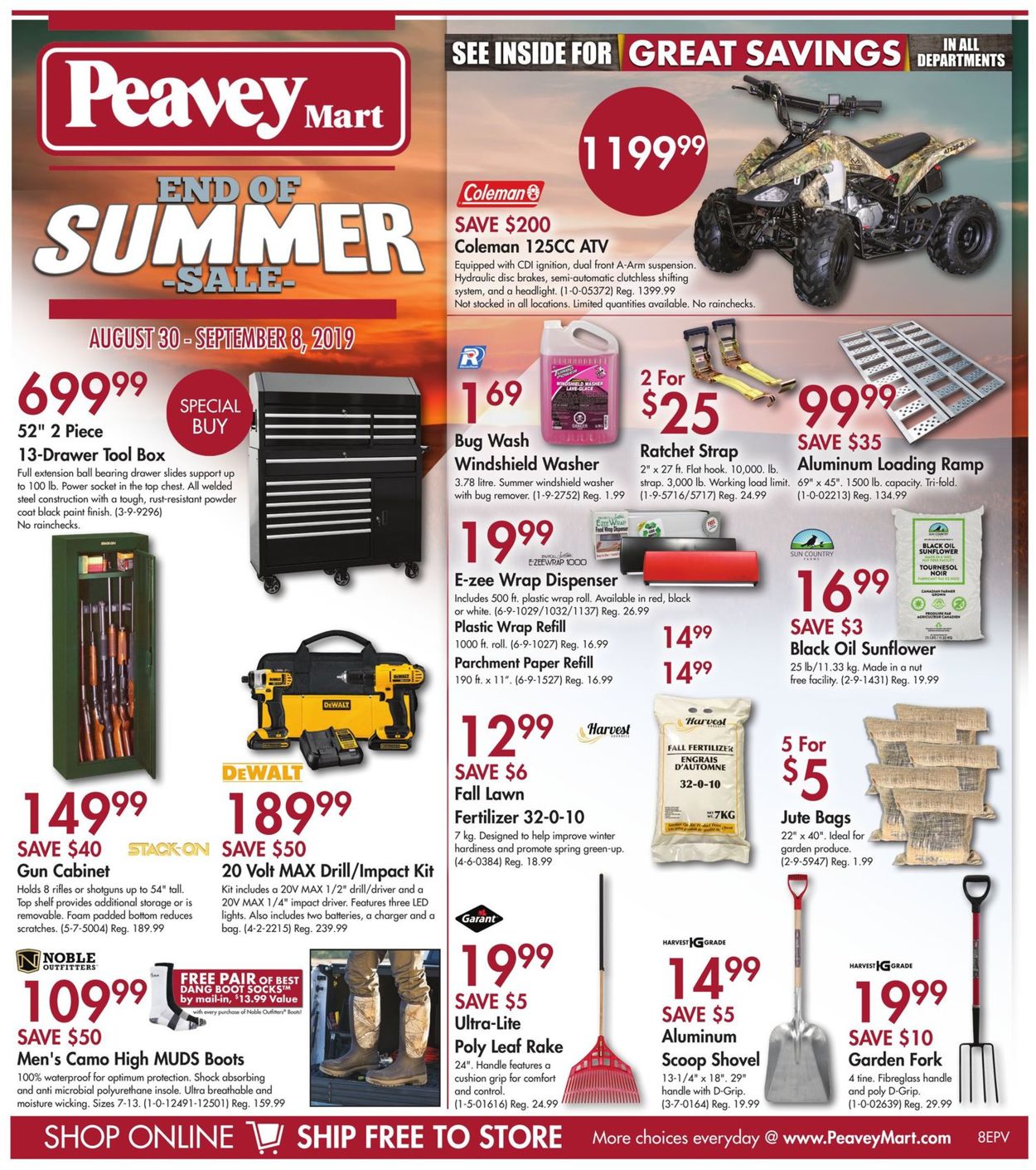 Peavey Mart Flyer from 08/30/2019