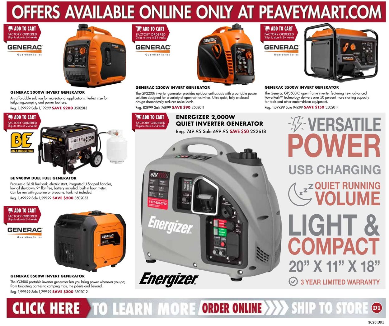 Peavey Mart Flyer from 03/19/2020