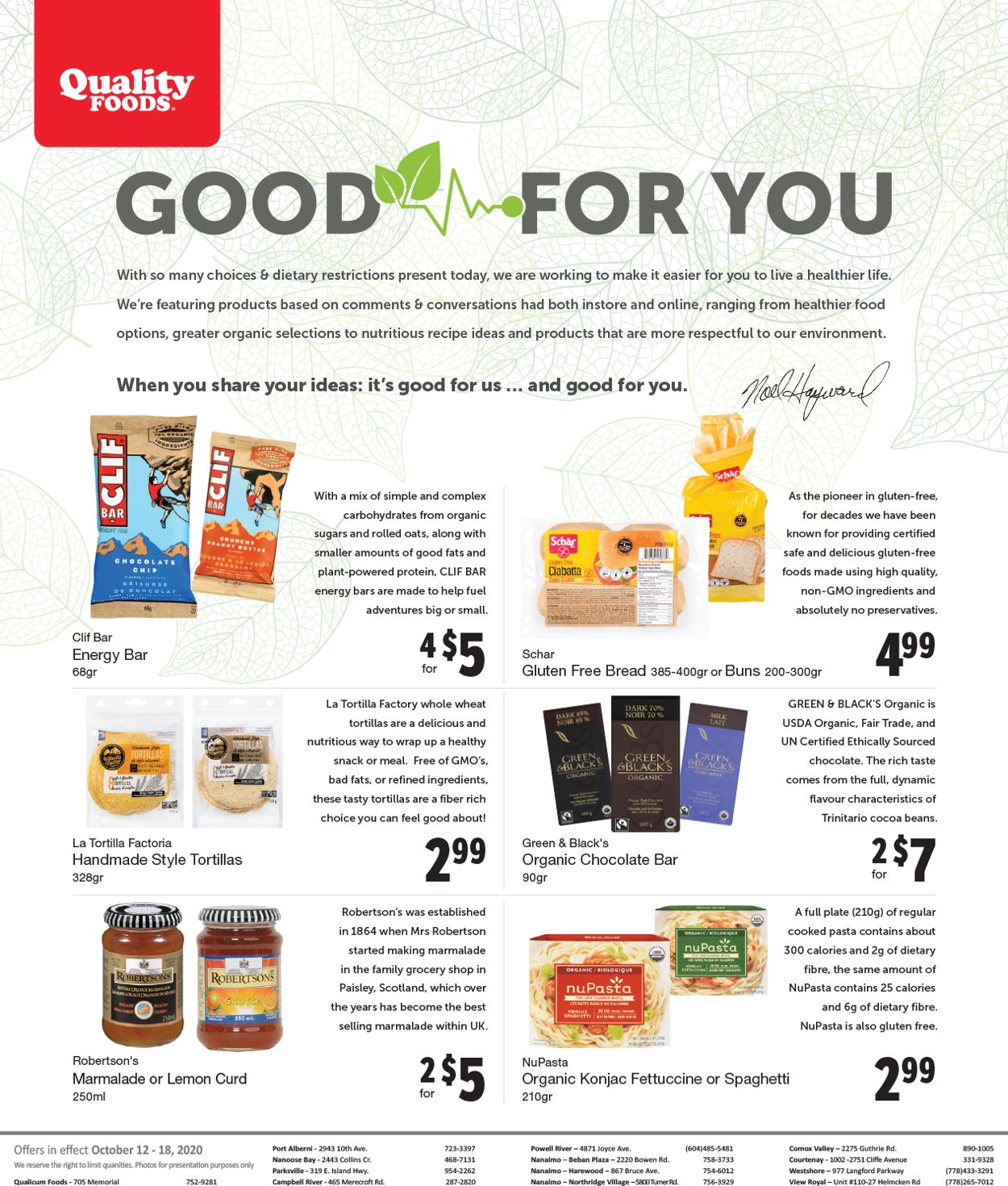 Quality Foods Flyer from 10/12/2020
