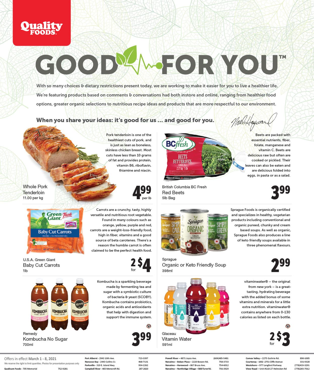 Quality Foods Flyer from 03/01/2021