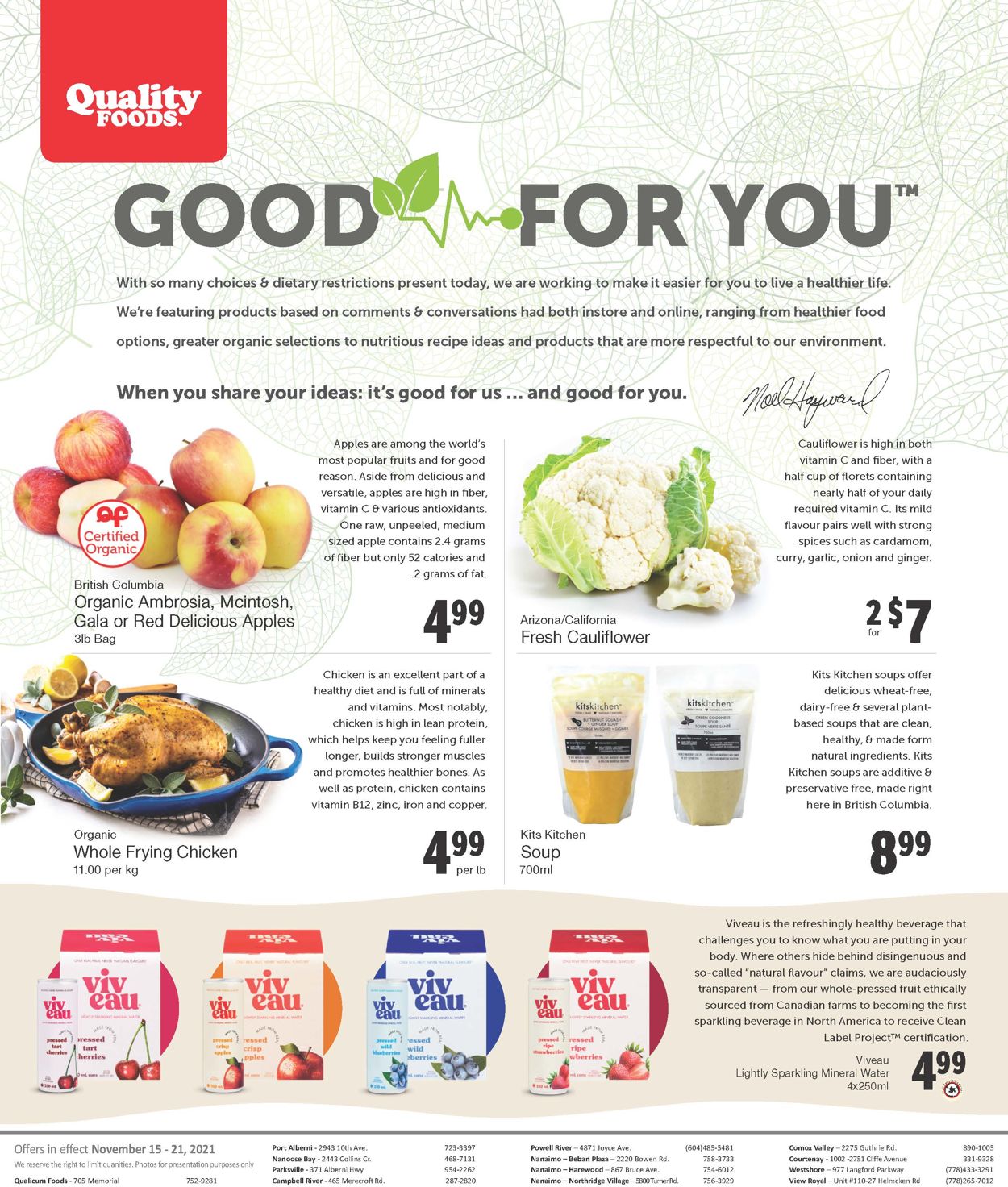 Quality Foods Flyer from 11/15/2021