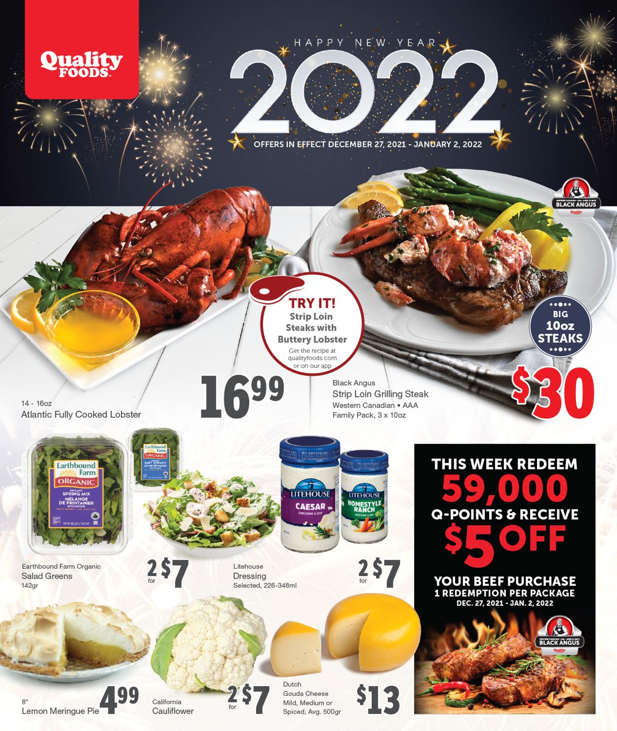 Quality Foods Flyer from 12/27/2021