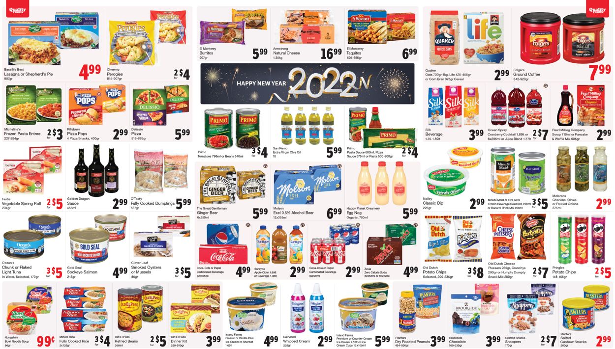 Quality Foods Flyer from 12/27/2021