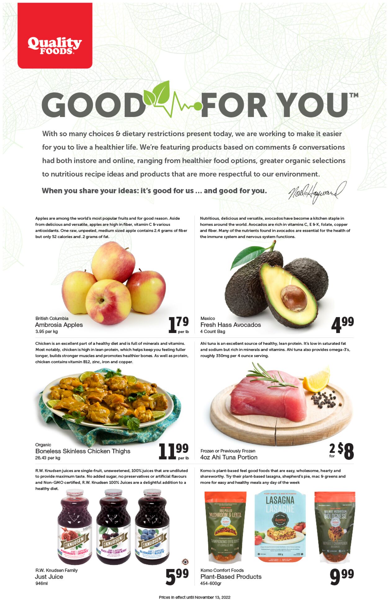 Quality Foods Flyer from 11/07/2022