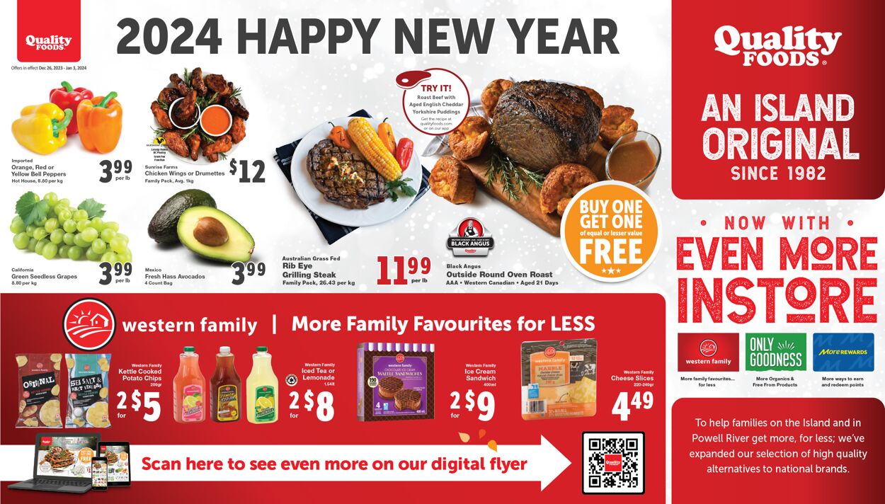 Quality Foods Flyer from 12/26/2023