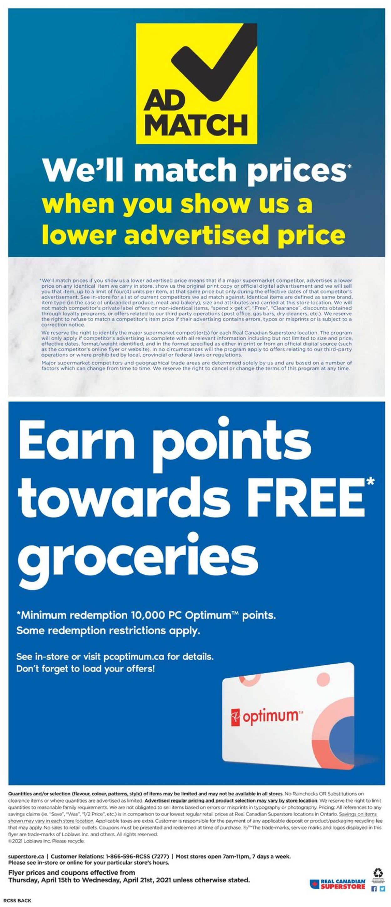 Real Canadian Superstore Flyer from 04/15/2021